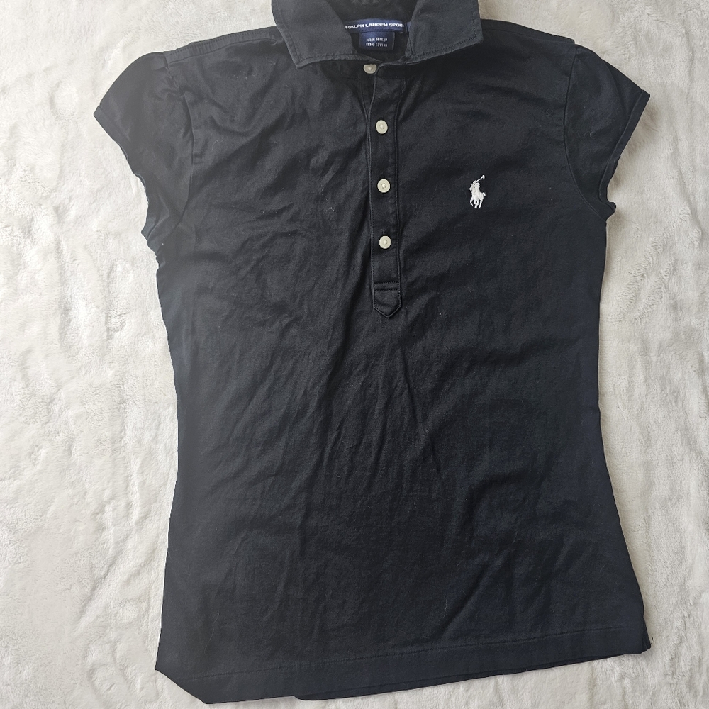 Ralph Lauren Sport Small Black Polo S Women’s fitted made in Peru